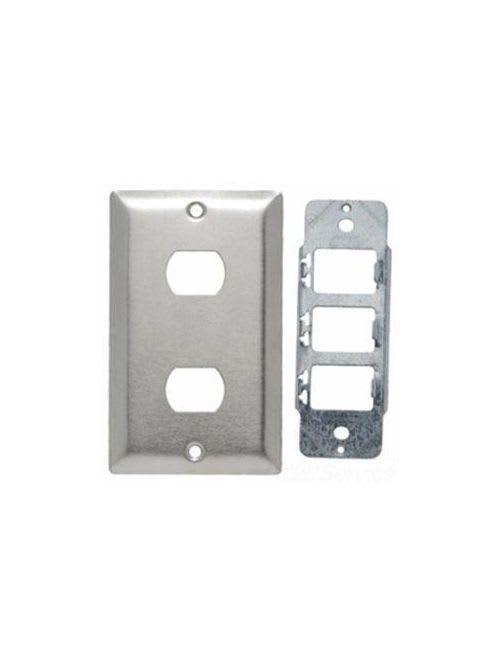 Pass & Seymour / Legrand - Pass & Seymour K2-I Plate Plastic Despard Horizontal 2Device 1Gang w/ Line, Ivory