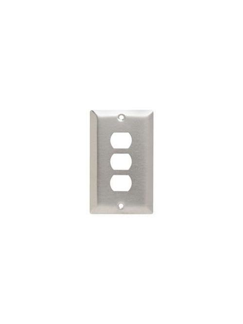 Pass & Seymour / Legrand - Pass & Seymour K3-W 1-Gang 3-Horizontal Opening White Smooth Thermoset Plastic Standard Wallplate