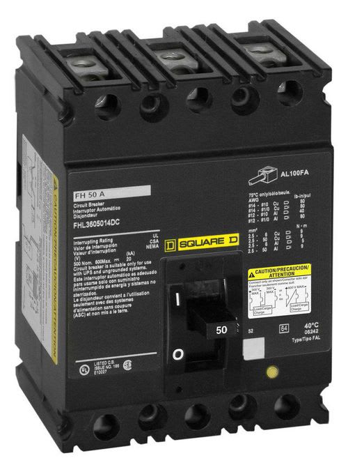 Square-D / Schneider - Square D FH36100 600 Volt 100 Amp Molded Case Circuit Breaker