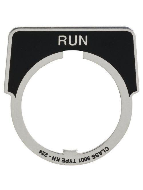 Square-D / Schneider - Square D 9001KN224 40 x 43 mm Aluminum Run Push Button Standard Legend Plate