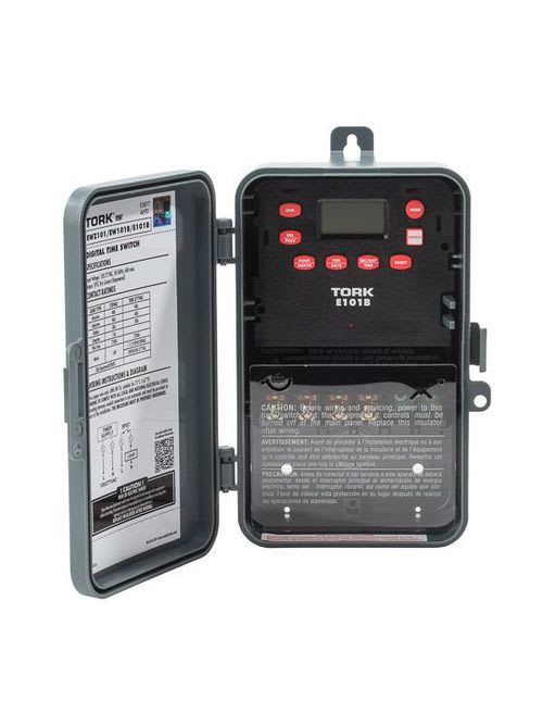 NSi - Tork E101B 120/277 VAC 60 Hz 40 Amp 24 Hour SPST 1-Channel Digital Time Switch