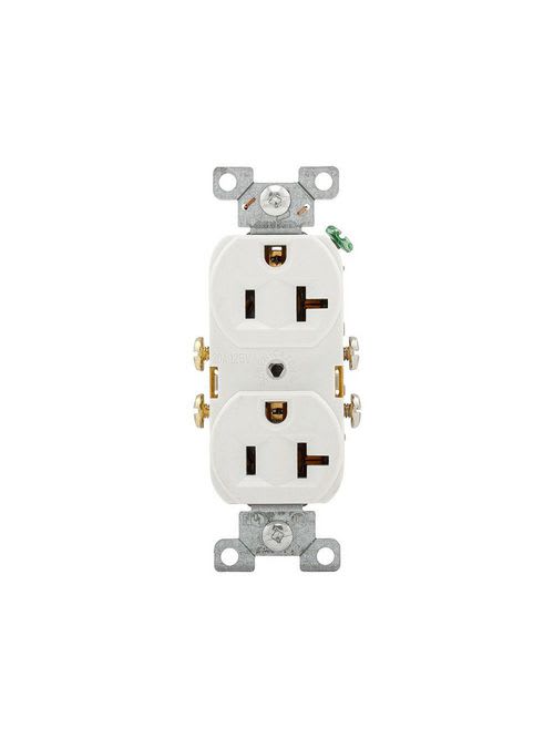 Cooper Wiring Device Arrow/Eagle - CWD CR20W RECP DUPLEX 20A 125V 2P3W STR SWIRE WH