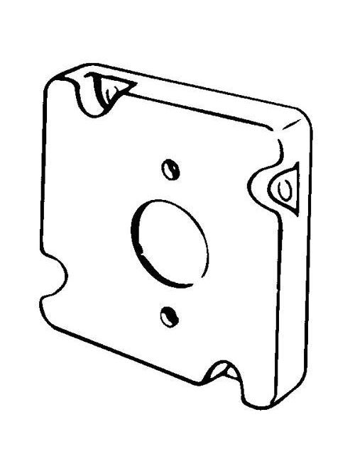 Appleton Electric - Appleton Group 8494 4-11/16 Inch 1/2 Inch Raised Steel Surface Single Receptacle Square Box Surface Cover