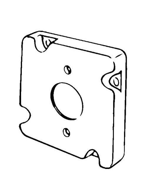 Appleton Electric - Appleton Group 8496 4-11/16 Inch 1/2 Inch Raised Steel Surface Single Receptacle Square Box Surface Cover