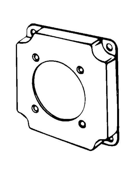 Appleton Electric - Appleton 8378 4" Square Surface Cover, 1/2" Raised, 7.0cu.in, One Single Flush Receptacle (2-1/2" Dia.), Steel