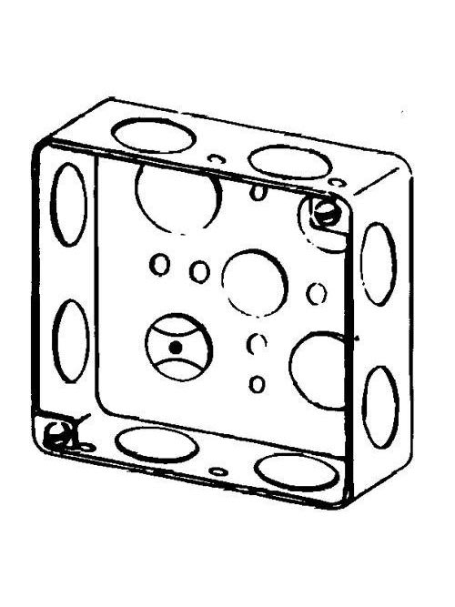 Appleton Electric - Appleton 4S3/4-DR 4" Square Outlet/Switch Box, 1-1/2" Deep, 21cu.in, 1/2" & 3/4" Knockouts, Drawn, Steel
