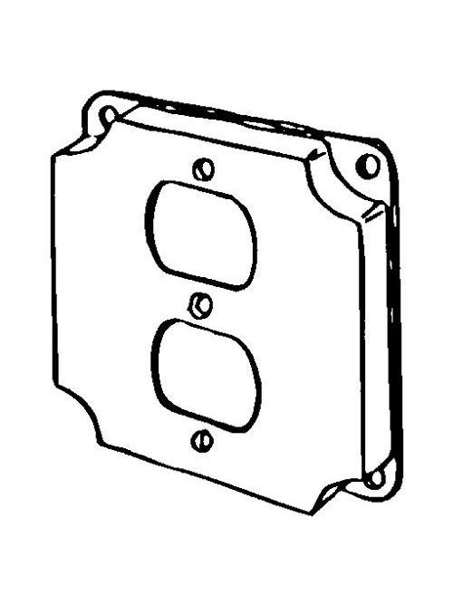 Appleton Electric - Appleton 8365N 4" Square Surface Cover, 1/2" Raised, 7.0cu.in, One Duplex Flush Receptacle, Steel