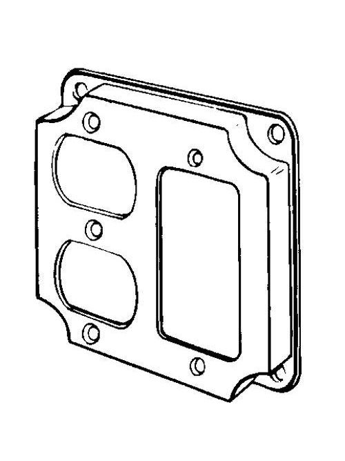 Appleton Electric - Appleton 8373N 4" Square Surface Cover, 1/2" Raised, 7.0cu.in, One Duplex Flush / One GFCI Device, Steel