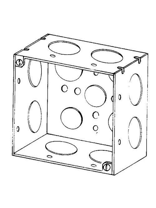 Appleton Electric - Appleton 4SD-1 4" Square Outlet/Switch Box, 2-1/8" Deep, 30.3cu.in, 1/2", 3/4" & 1" Knockouts, Welded, Steel