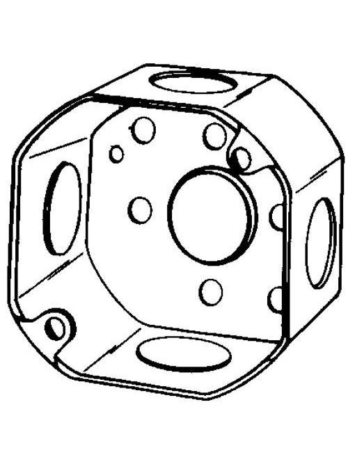 Appleton Electric - Appleton 3O-1/2 3-1/4" Steel Octagon Box, 1-1/2" Deep, 1/2" Knockouts, 10.5 cu.in