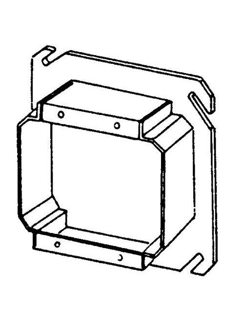 Appleton Electric - Appleton 847-150 4" Square Tile Cover / Mud Ring, 1-1/2" Raised, 11.0cu.in, Double Device, Steel