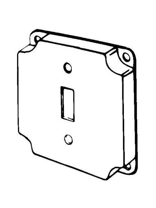 Appleton Electric - Appleton 8361 4" Square Surface Cover, 1/2" Raised, 7.0cu.in, One Toggle Switch, Steel