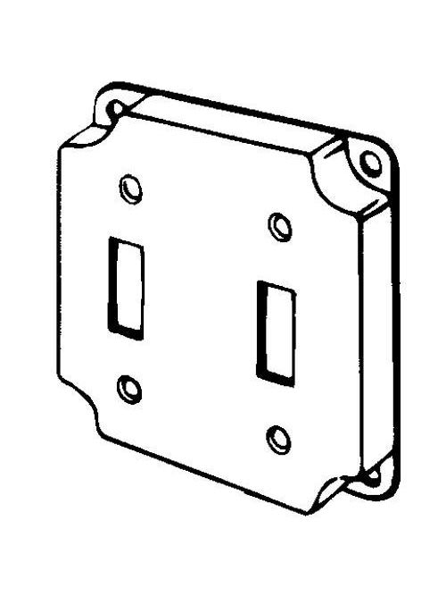 Appleton Electric - Appleton 8367 4" Square Surface Cover, 1/2" Raised, 7.0cu.in, Two Toggle Switches, Steel