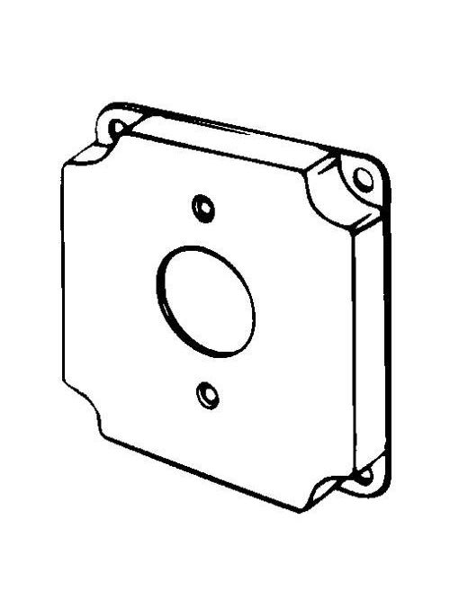 Appleton Electric - Appleton 8379 4" Square Surface Cover, 1/2" Raised, 7.0cu.in, 20A Twist Lock Receptacle (1-19/32" Dia.), Steel