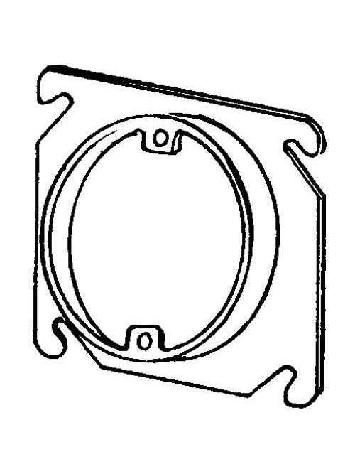 Appleton Electric - Appleton 8461 4" Square Cover / Ceiling Mud Ring, 5/8" Raised, 4.5cu.in, Ears 2-3/4" C to C Open, Steel