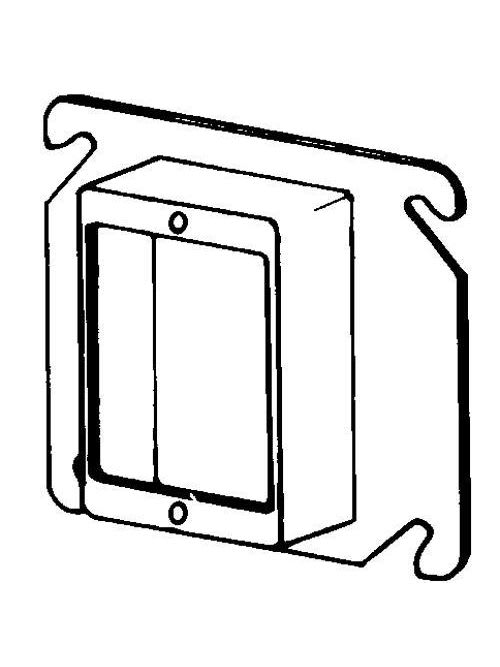 Appleton Electric - Appleton 8466 4" Square Cover / Mud Ring, 1-1/4" Raised, 9.5cu.in, Single Device - Drawn, Steel