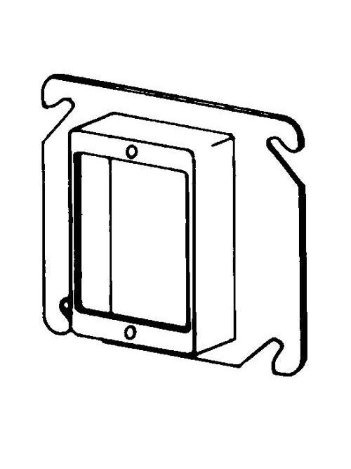 Appleton Electric - Appleton 8466A 4" Square Cover / Mud Ring, 1" Raised, 7.5cu.in, Single Device - Drawn, Steel
