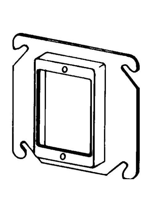 Appleton Electric - Appleton 8468C 4" Square Cover / Mud Ring, 5/8" Raised, 4.5cu.in, Single Device - Drawn, Steel