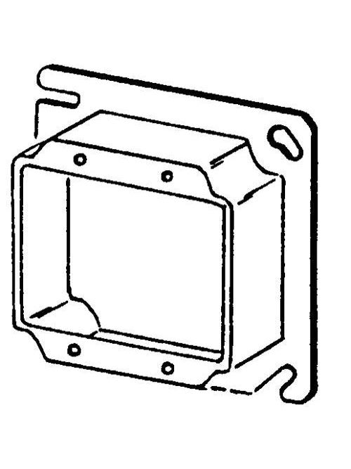 Appleton Electric - Appleton 8469A 4" Square Cover / Mud Ring, 1" Raised, 12.0cu.in, Double Device, Steel