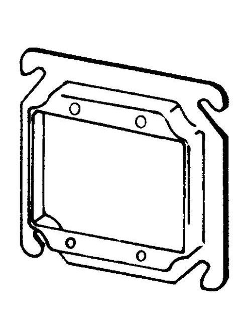 Appleton Electric - Appleton 8470A 4" Square Cover / Mud Ring, 1/2" Raised, 6.0cu.in, Double Device, Steel