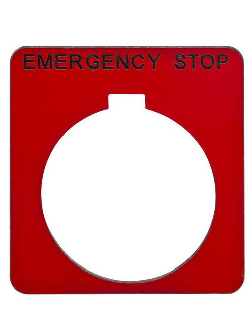 Square-D / Schneider - Square D 9001KN205RP 1.75 Inch Plastic Black Emergency Stop Square Push Button Standard Legend Plate