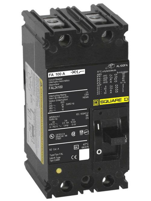 Square-D / Schneider - Square D FAL24030 2-Pole 30 Amp 480 Volt Thermal Magnetic Molded Case Circuit Breaker