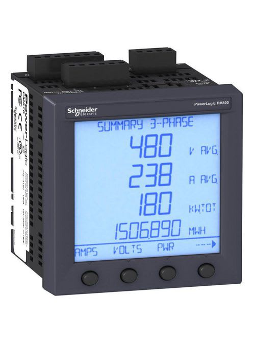 Square-D / Schneider - Square D PM820 96 mm 115 to 415 VAC 125 to 250 VDC Panel Mount Meter with Integrated Display