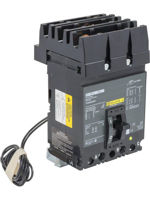 Square-D / Schneider - Square D FH361001021 3-Pole 100 Amp 600 Volt Thermal Magnetic Molded Case Circuit Breaker