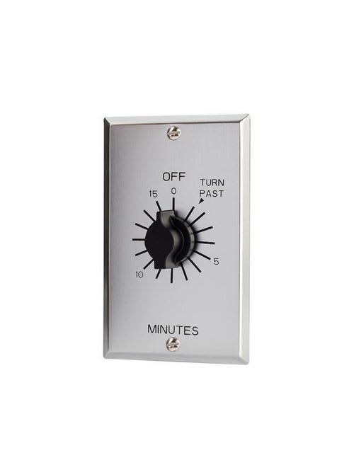 NSi - Tork C515M 125/277 VAC 60 Hz 20 Amp 15 Minute Metal Brushed SPST Springwound Auto Off In-Wall Electromechanical Time Switch