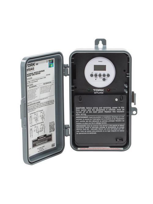 NSi - Tork DTU40 120/277 VAC 60 Hz 40 Amp 7 Day DPDT 1-Channel Digital Time Switch