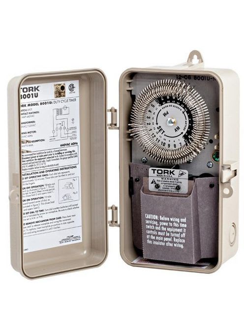 NSi - Tork 8001U 120/480 VAC 60 Hz 40 Amp NEMA 1 24 Hour Metal SPDT Electromechanical Time Switch