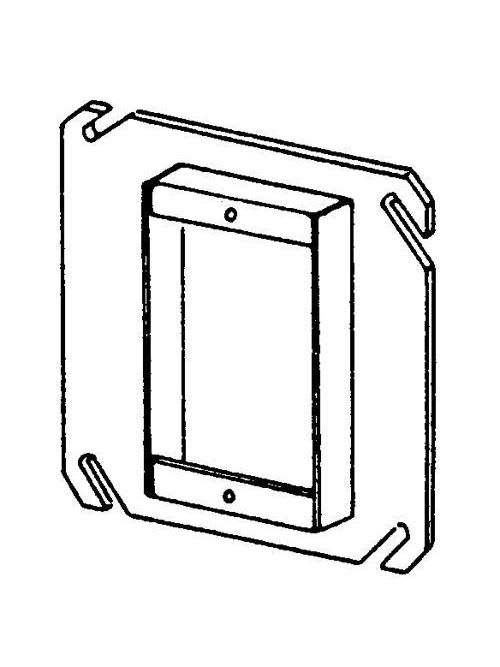 Appleton Electric - Appleton 846-75 4" Square Tile Cover / Mud Ring, 3/4" Raised, 5.8cu.in, Single Device, Steel
