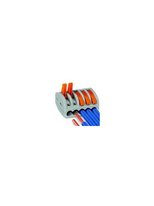 Wago - Wago 222-415/K194-4045 5-Conductor Push-In Lever-Nuts® Wire Splicing Connector, #28-#12 Solid/Stranded, Gray w/Orange Lever (40/Box)