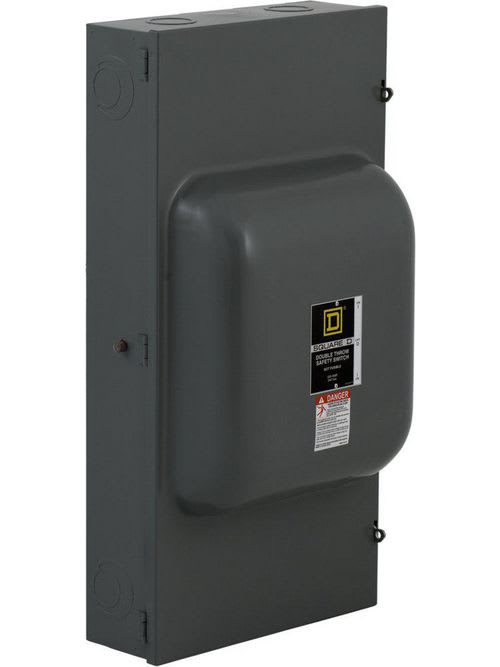 Square-D / Schneider - Square D 82354N 240 VAC 200 Amp 15 Hp 3-Pole Steel NEMA 1 Non-Fusible Double Throw Safety Switch