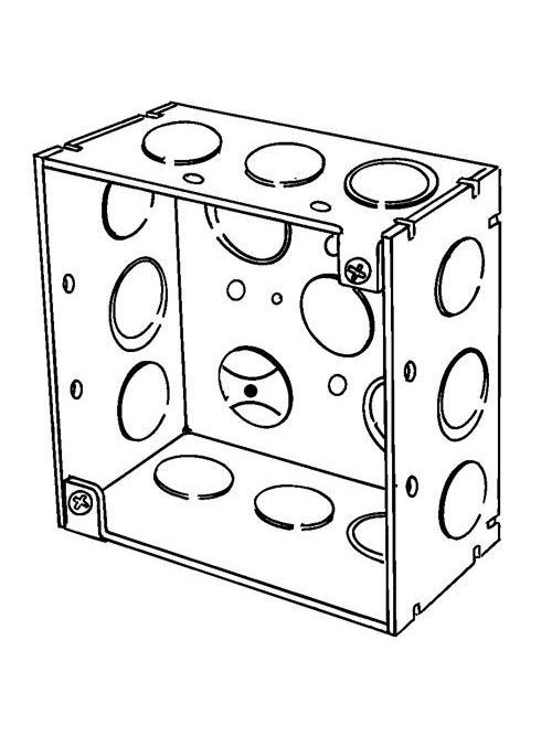 Appleton Electric - Appleton 4SD-EK 4" Square Outlet/Switch Box, 2-1/8" Deep, 30.3cu.in, 1/2" Eccentric Knockouts, Welded, Steel