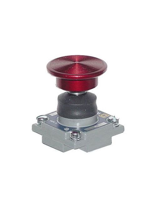 Square-D / Schneider - Square D 2358C22G2 2-1/4 Inch Black Palm Operated Turret Mushroom Head Limit Switch Push Button