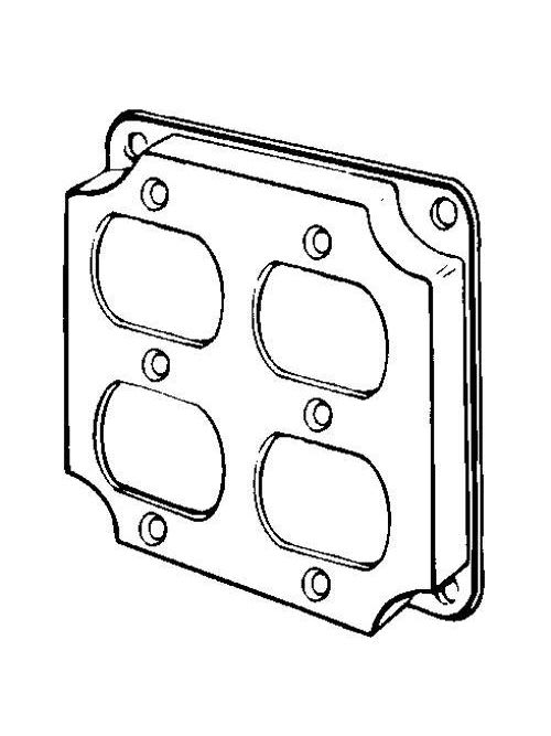 Appleton Electric - Appleton 8371N 4" Square Surface Cover, 1/2" Raised, 7.0cu.in, Two Duplex Flush Receptacles, Steel