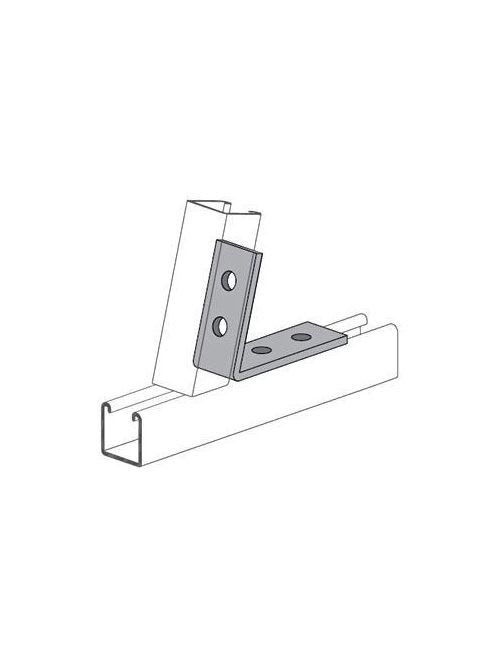 Allied Powerstrut - Power-Strut PS 793 45 DEG EG Electrogalvanized 4-Hole 45 Degrees Closed Angle Channel Connector Fitting