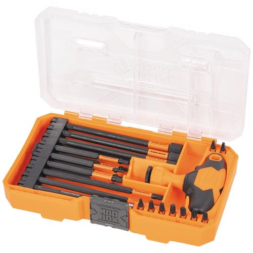Klein Tool - Klein 33804 ProFlex Impact-Rated Interchangeable Ratcheting T-Handle Set, 23-Piece