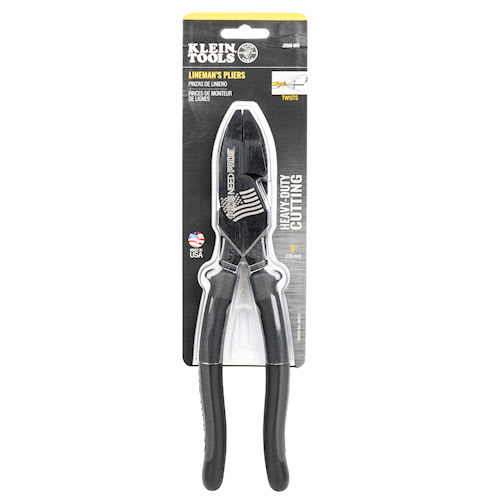 Klein Tool - Klein SPLJ20009NEBLK 9" Journeyman™ Lineman's Pliers, Black Handles, Pros Need Pros® (Sonepar Exclusive)