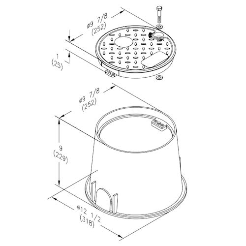 Quazite - Quazite PE9AHDH005P3 10" Round Box w/Cover, In-Ground Fiberglass Enclosure