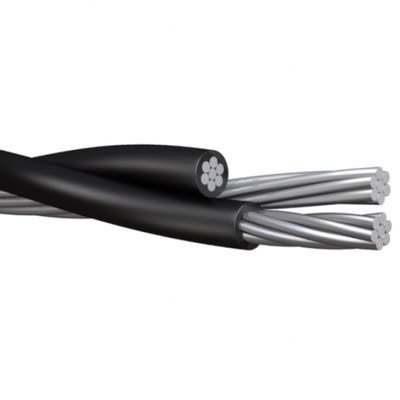 Aluminum Wire - ASD #2-2-4 Cockle Aluminum Triplex Overhead Service Drop Cable (500ft Coil)