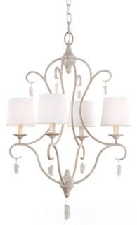 Murray Feiss Lighting - FEIS F2932/4CHKW 4 BULB CHALK WASHED CHANDELIER CAPRICE