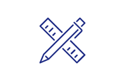 Icon illustration of ruler and pencil